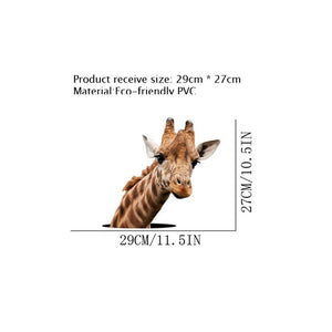 3D cute little animals wall sticker toilet cupboard fridge decorations wallpaper home decor little mouse giraffe animal stickers