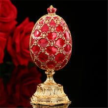 Load image into Gallery viewer, QIFU Russia Red Blue Green Faberge Egg and Miniature Castle in Crafts for Home Decor Gift
