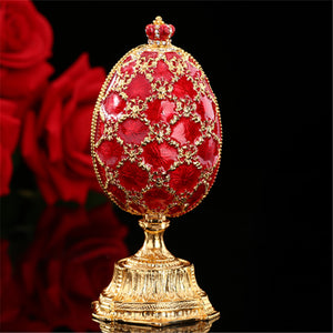 QIFU Russia Red Blue Green Faberge Egg and Miniature Castle in Crafts for Home Decor Gift