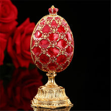 Load image into Gallery viewer, QIFU Russia Red Blue Green Faberge Egg and Miniature Castle in Crafts for Home Decor Gift
