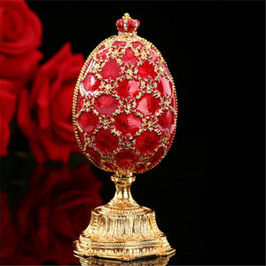 QIFU Russia Red Blue Green Faberge Egg and Miniature Castle in Crafts for Home Decor Gift
