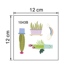 Load image into Gallery viewer, lovely Cactus potted plant switch/wall Stickers home decorations art Decals waterproof mural plant Cup sticker wallpaper
