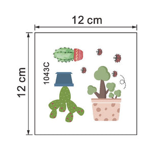 lovely Cactus potted plant switch/wall Stickers home decorations art Decals waterproof mural plant Cup sticker wallpaper